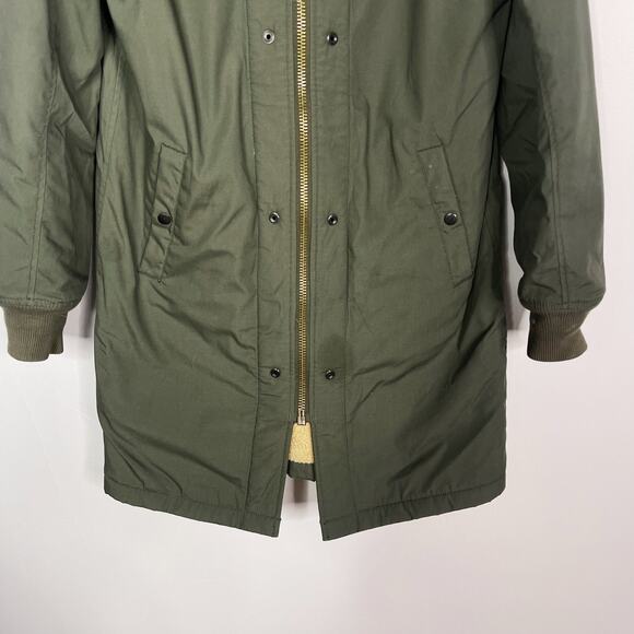 Alpha Industries Mens M Olive Green M-47 Pile Liner Long Jacket Reversible Hood - Picture 8 of 16